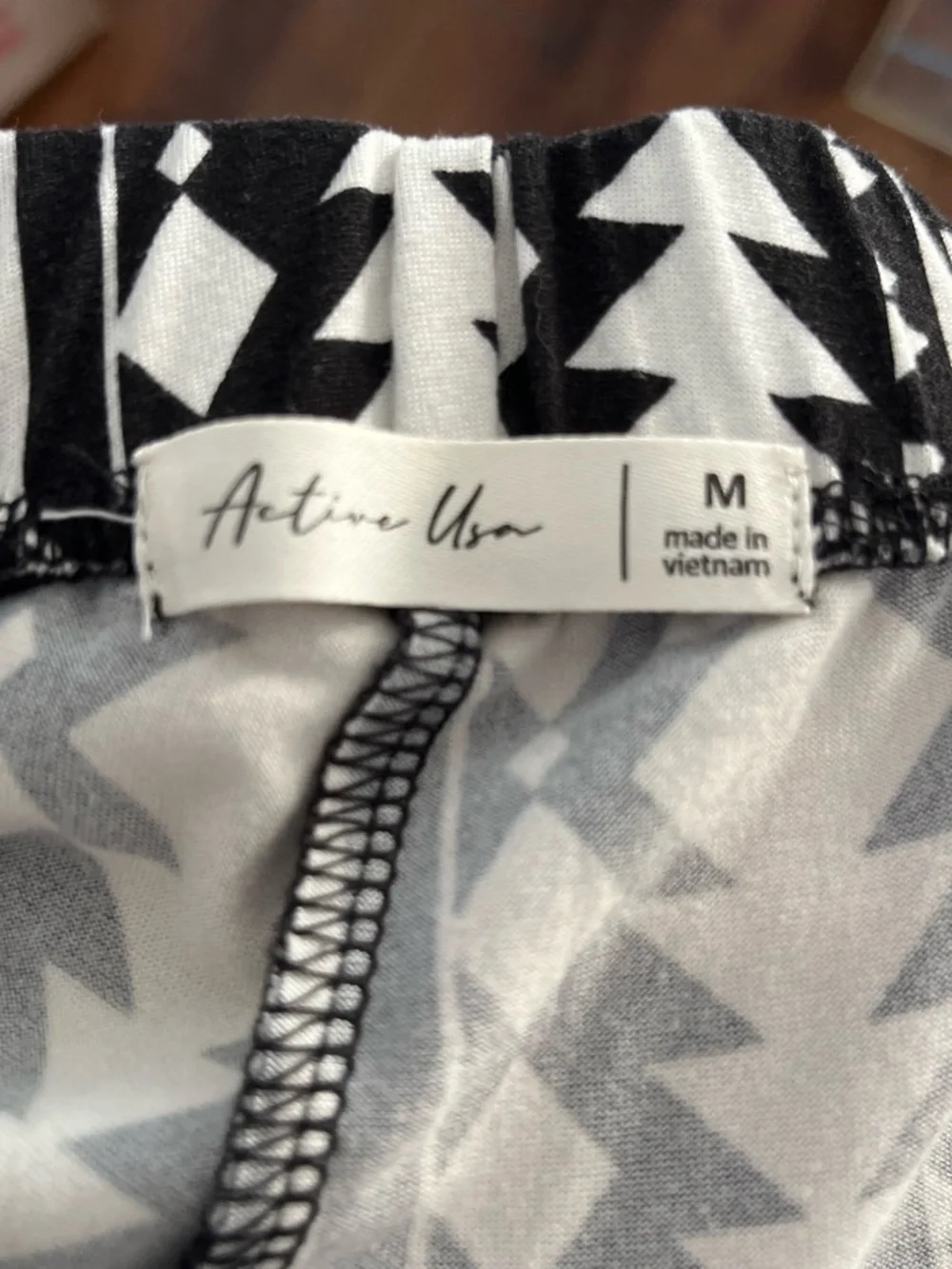 Active USA Black & White Aztec Print Flared Leggings